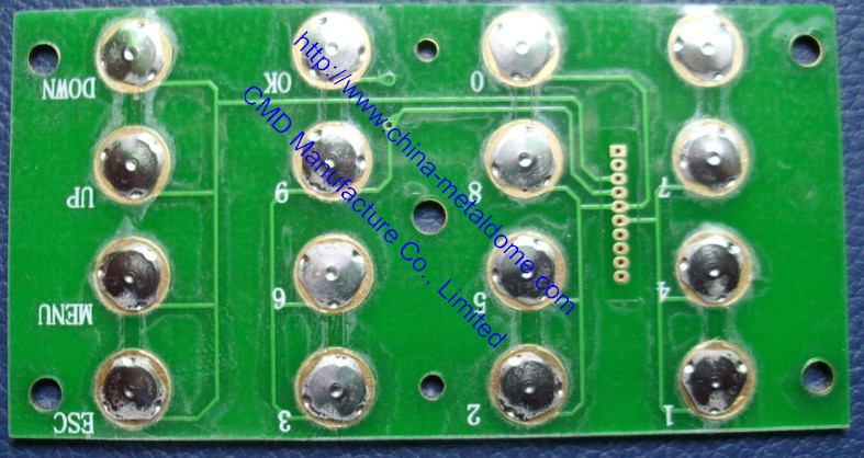 PCB board mounting metal domes